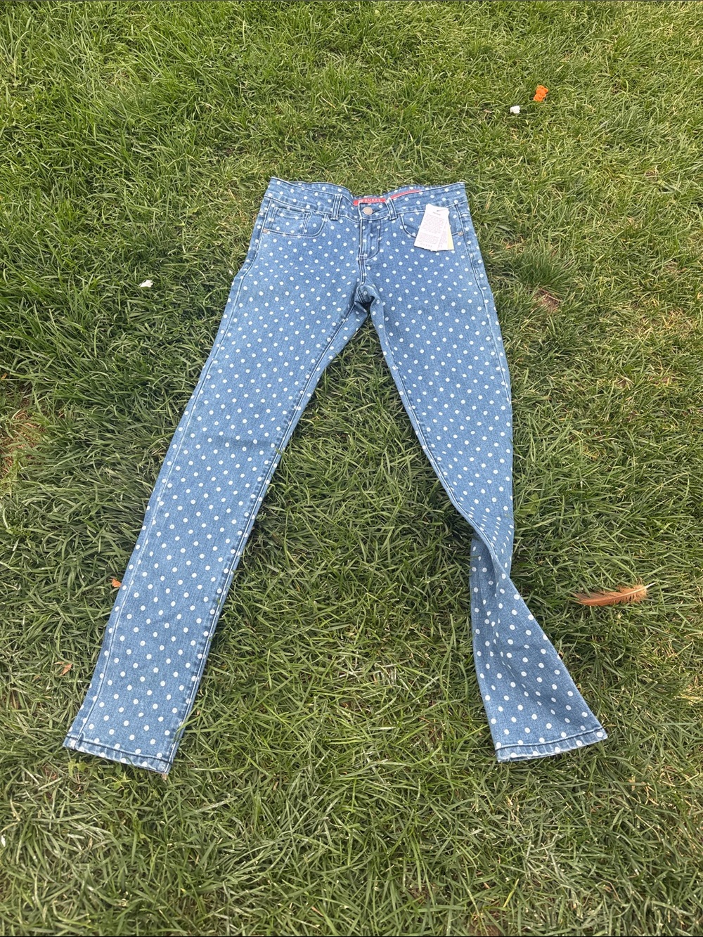 Guess Blue Polka Dot Skinny Jeans